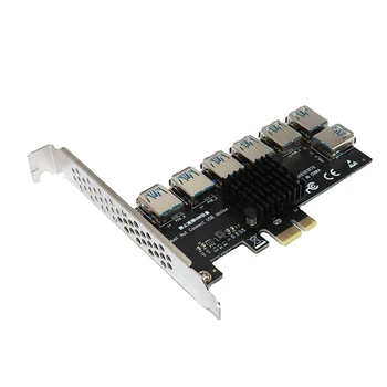 7 Портов PCIE Riser Card PCIE Адаптер Pci Express Мультипликаторный концентратор для майнинга BTC Карта расширения