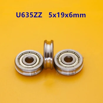 20 штук высокого качества U635ZZ 635U U-образные подшипники шкива 5*19*6 мм U-образный роликовый подшипник колеса для 3D-принтера 5x19x6 мм