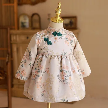 Платье Принцессы для маленьких девочек, костюм Принцессы на Лунный Китайский Новый Год, костюм Эпохи Тан, Платья Принцессы, Одежда от 1 до 13 лет