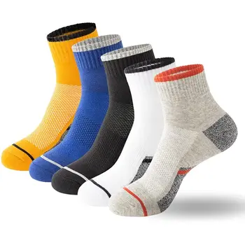 Мужские спортивные носки до щиколотки с глубоким вырезом, мягкие дышащие спортивные носки для бега, 5 упаковок