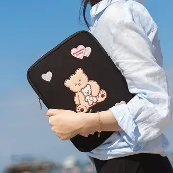 Рукав для iPad, чехол для планшета, Милый мультяшный INS с вышивкой Медведя, ручной планшет для ноутбука iPad 10.2/11/13 дюймовая внутренняя сумка