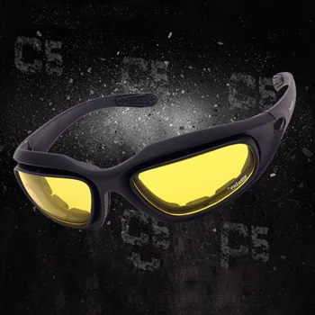 Поляризованные Тактические очки C5, Фотохромные Велосипедные Очки UV400, Защитные очки для страйкбола, Очки для спорта на открытом воздухе, Солнцезащитные очки