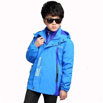 Зимняя куртка из полиэстера для мальчиков, Новинка 2022 года, Утепленная бархатом Съемная Тройная спортивная одежда для улицы, Повседневная детская одежда
