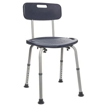 Кресло для ванны и душа со спинкой - Сиденье для душа для пожилых людей, инвалидов и инвалидов с ограниченными возможностями, 350 фунтов, Простая сборка, Черный