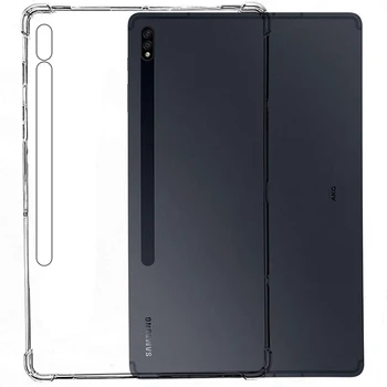 Прозрачный Чехол Для Samsung Galaxy Tab S7 +/S7 Plus 12,4 Дюйма 2020, Противоударная Прозрачная Тонкая Мягкая Задняя крышка Для Galaxy Tab SM-T970