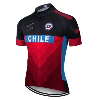 Велосипедная майка Чили, Велосипедный топ, Велосипедная одежда, Рубашка с коротким рукавом, Одежда для МТБ, Шоссейный спорт, Гоночный топ, Флаг Чили, Мото