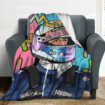 Фланелевое одеяло Daniel Ricciardo из Ультрамягкого микро-флиса, Вертикальное, Уютное, легкое, из микрофибры, Всесезонное, Спальня, гостиная
