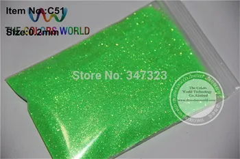 TCH1739 оптовая продажа 0,2 мм 008 размер Сверкающий Неоновый Радужный Переливающийся Зеленый цвет мелкая блестящая пудра