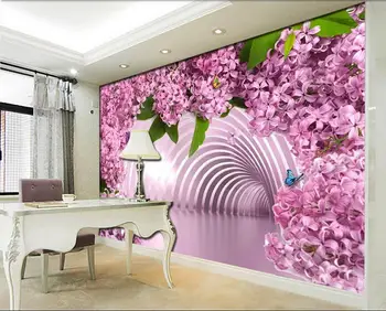 3d обои на заказ настенная роспись пространство красиво оформлено в розовых тонах свежий цветочный фон гостиная домашний декор фотообои для стен 3d