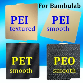 Монтажная пластина PEO PET для Bambulabs X1 X1-Углеродистый лист PEI P1S Upgrade из гибкой пружинной стали для очага Bambu lab p1p 257x257 мм