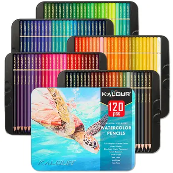 120 Цветных Карандашей, набор профессиональных акварельных карандашей, Водорастворимый Набор цветных карандашей для рисования, детские школьные принадлежности для рисования