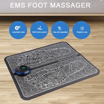 Электрический EMS-Массажер для ног, Складной Массажный коврик, Стимуляция мышц, Облегчение боли, Расслабление Ног, Электрическая USB-зарядка, Портативный
