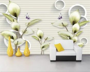 Обои на заказ в скандинавском стиле простой модный цветок лилии 3D стерео ТВ фон стены украшение дома гостиная спальня 3D обои