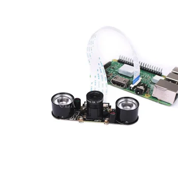 Raspberry Pi 3 Модель B + Камера С Регулируемым Фокусным Расстоянием Ночного Видения + 2 шт. ИК-датчик Освещения + 15 см Поддержка FFC Raspberry Pi 3