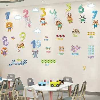 Воздушный шар с изображением животного, самоклеящиеся обои, наклейки на стену, водонепроницаемая контактная бумага для декоративной детской комнаты