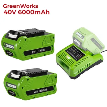 6,0 Ah 40V 29472Lithium-Batterie Ersatz für GreenWorks 40V G-MAX Li-Ion Batterie 29462 2901319 Power werkzeuge 24282 24252 21332
