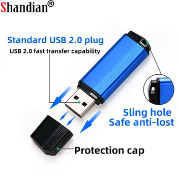 SHANDIAN Новейший стиль Флэш-накопитель Pendrive 4GB 8GB 16GB 32GB 64GB USB Флэш-накопитель Подходит для телефонов Android, Планшетов, ноутбуков