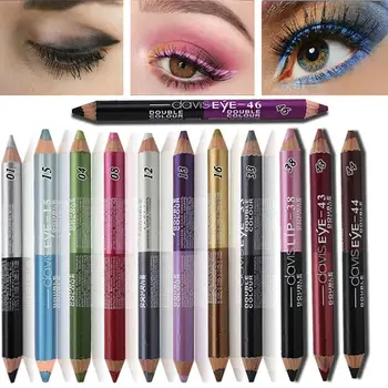 12 цветов, двуглавый прочный карандаш для теней, Профессиональная жемчужная подводка для глаз, Водонепроницаемая, пот не распускается, инструменты для макияжа