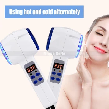 Новейший горячий холодный молоток для лифтинга лица, косметический массажер для кожи, светодиодный светильник, фотонная подтяжка кожи для спа