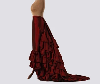 Нижняя юбка в викторианском стиле, бордово-красная юбка в викторианском стиле, нижнее белье в стиле стимпанк, нижняя юбка в викторианском стиле 19 века