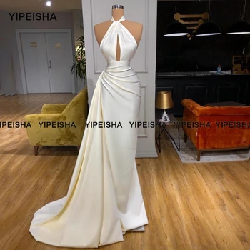 Yipeisha Сексуальное Платье Русалки на бретелях для выпускного вечера, белое вечернее Платье, Простые Вечерние платья цвета слоновой кости Длиной до пола, Праздничное платье 2023