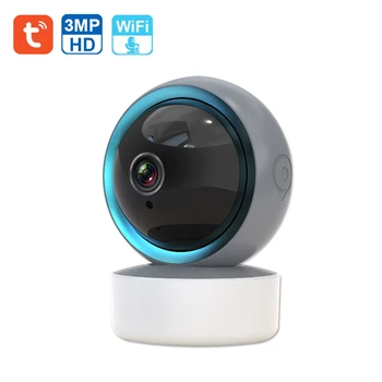 Tuya IP-камера 3MP Wifi Камера видеонаблюдения HD Ночного Видения Двухстороннее Аудио Автоматическое Отслеживание Облако Умный Дом Камера Безопасности