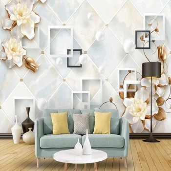 Пользовательские 3D настенные обои для гостиной Люкс, роскошное украшение, 3D трехмерные геометрические обои, Настенное покрытие, фреска