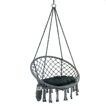 Роскошный Подвесной стул-гамак из макраме на открытом воздухе, Многоцветный Хлопковый, Размер 31,5 