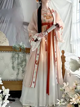 Женская одежда Hanfu с вышивкой Hanfu Elements Daily Fairy Spring, Новый Древнекитайский костюм, Традиционная Новинка специального назначения