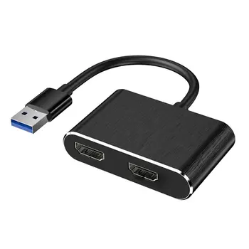 USB 3.0-HDMI-совместимый конвертер VGA с Двойным выходом 2в1 USB-VGA HD 1080P Кабель-адаптер для Mac OS Windows 7/8/10