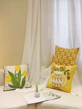 Декоративная наволочка с растительными и цветочными узорами для дома и автомобиля, красочный чехол для подушки