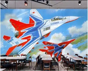Изготовленная на заказ фреска на стену в рулонах 3D обои Современный боевой самолет домашний декор фотообои для гостиной