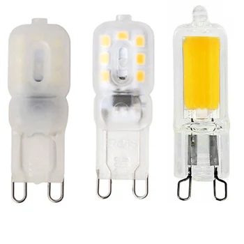 Миниая Светодиодная лампа 3W G9 Светодиодная лампа SMD COB Прожекторная Люстра Высококачественное Освещение Заменяет Галогенные лампы мощностью 30 Вт 110 В 220 В